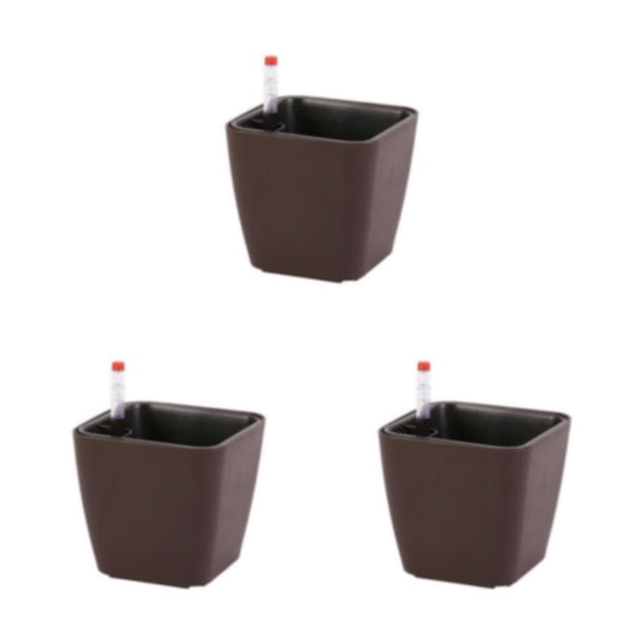 Maceta de autorriego Advancent para flores hierbas y verduras color café 14*13*10.5 Type1 NO1