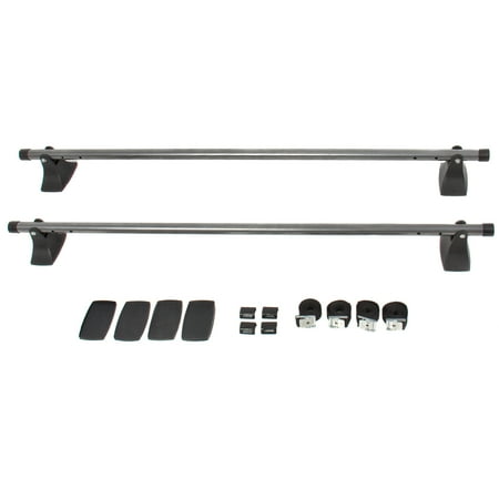 Roof Rail Crossbars - Best Choice Products 48in Adjustable Crossbar Car Top Roof Cargo Luggage Rack - Gray/Black