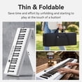 thumbnail image 3 of Carina Piano Keyboard, 88 Keys Full Size Semi Weighted Foldable Piano, Portable Electronic Keyboard Piano, Sustain Pedal, Keyboard Stickers, Music Stand and Piano Bag (White), 3 of 4