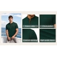 thumbnail image 6 of RICHCOIN Henley Men Shirts Short Sleeve T Shirts for Men Summer Tops Classic Pocket Button Casual Color Block Green Tees Size XXL, 6 of 7
