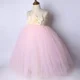 thumbnail image 5 of Vestido de tul rosa para niña con tutú largo para fiesta de cumpleaños de niños, vestido de princesa, vestido de baile, vestidos de tul para niñas con flores para bodas, 5 of 5