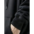 thumbnail image 6 of Men'S & Women'S Black Christmas Reindeer Print Hooded Sweatshirt - Cozy Loose-Fit Pullover With Santa Hat & Antlers, Long Sleeve Casual Winter Hoodie, Machine Washable Durable Fabric, Unisex Holiday, 6 of 7