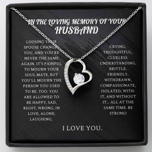 Husband Memorial Forever Love Necklace, Widower Gift, Gift For