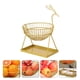 thumbnail image 3 of 1 cesta de fruta de doble capa para el hogar, cesta de almacenamiento para frutos secos, color dorado, 3 of 5