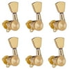 6L Trapezoid Buttons Locked String Tuning Pegs Key Tuners for Guitar Golden