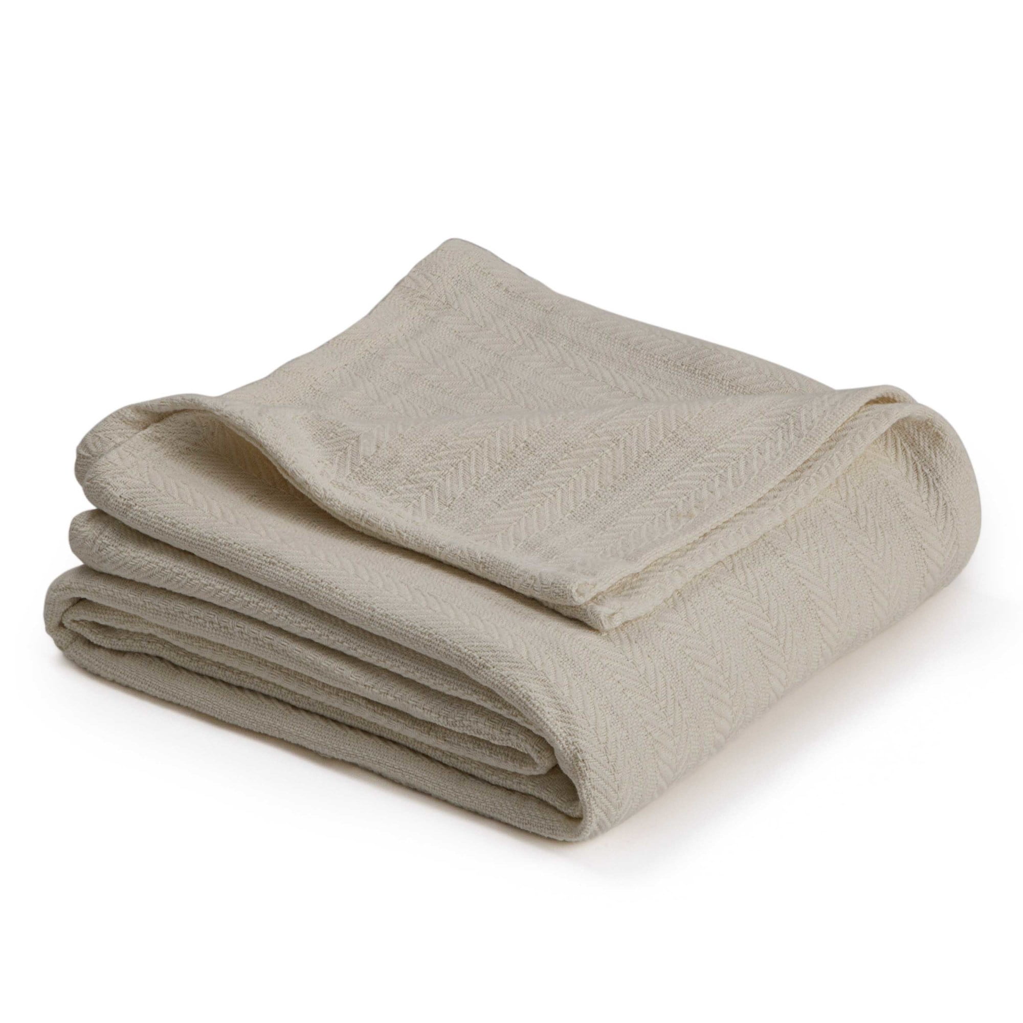 Vellux Chevron Textured Cotton Woven Blanket Cozy, Warm, AllSeasons