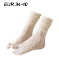 thumbnail image 7 of Jiibva Flip Flop Socks 1 Pairs Lace Toe Socks Women Tabi Geta Socks Hollow Out Mesh High Tube Cotton Socks With Separate Fingers, 7 of 7