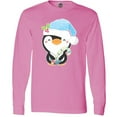 thumbnail image 3 of Inktastic Cute Christmas Penguin in Blue Hat Long Sleeve T-Shirt, 3 of 5