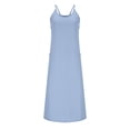thumbnail image 5 of SHTXOZHI Spaghetti Strap Dresses for Women Summer Sleeveless Casual Beach Sundress with Pockets, 5 of 7
