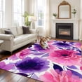thumbnail image 2 of Large Area Rugs for Living Room Bedroom, Watercolor Floral 6'x9' Rug Washable Carpet Runner Indoor Outdoor, Spring Flowers Botanical Vintage Non Slip Floor Mats Rug for Kitchen, Playroom, 2 of 8