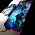 thumbnail image 2 of Alfombrilla de ratón RGB para juegos, alfombrilla de escritorio colorida y luminosa, Color Azul, Morado, Nube espacial, para ordenador de escritorio, Bloc de notas para universo LIUWENJING unisex, 2 of 2