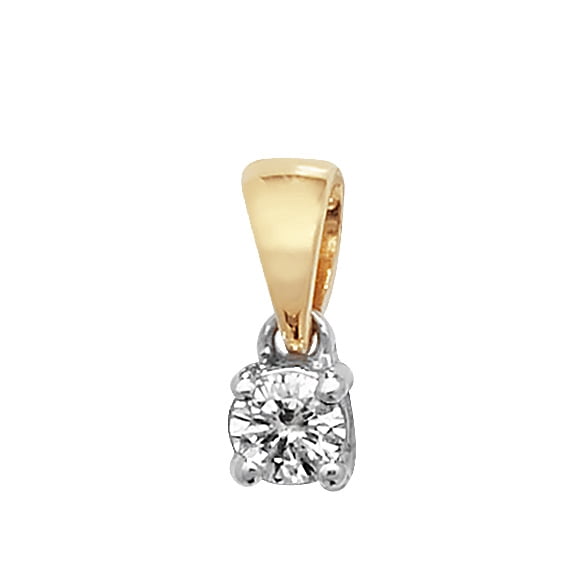 Attractive 18k Gold Women Diamond Pendant Brilliant Cut 0.13 Carat GH - SI2 - 9mm*4mm