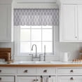 thumbnail image 3 of Navy Blue Baroque Valance Curtains for Kitchen/Living Room/Bathroom/Bedroom Window, Rod Pocket Small Topper Half Short Window Curtains Voile Sheer Scarf, Vintage Abstract Art Pattern 54"x18", 3 of 8