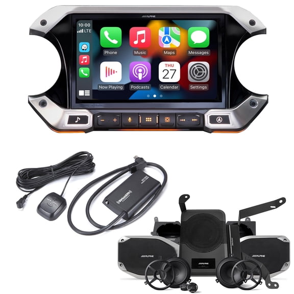 Alpine JL Wrangler i509-WRA-JL 9-inch Weather-Resistant Digital Media Receiver with CarPlay Android Auto, Sirius Tuner and Complete Sound Upgrade Package Wrangler and 2020 – Up Gladiator