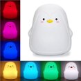 thumbnail image 1 of Toystoory Pingüino Luz de noche de silicona Linda Carga USB Pat Luz Exprimir Decoloración colorida Sueño Lámpara de para dormitorio Cabecero Iluminación y accesorios Toystoory HA021703-00, 1 of 6