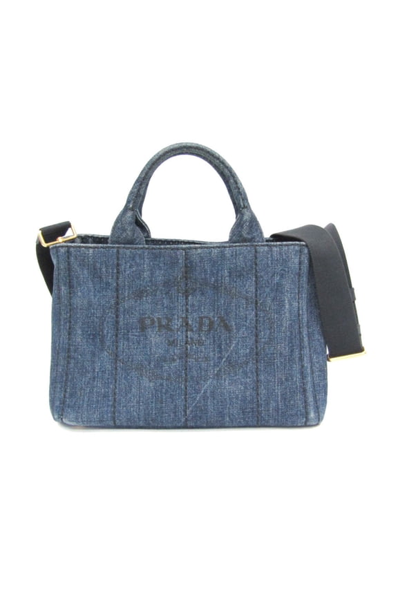 Pre-Owned Prada Canapa Women's Denim Shoulder Bag,Tote Bag Blue (Good)
