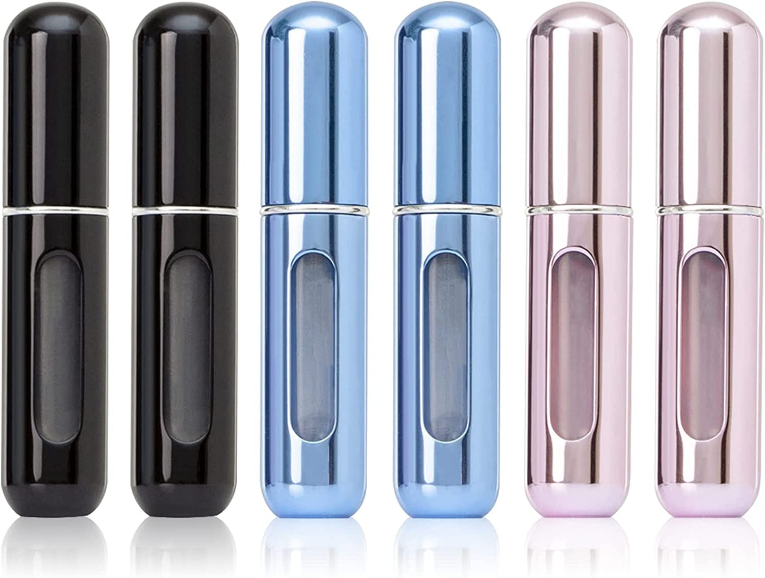 NOGIS 6Pcs Perfume Travel Refillable Bottle, Portable Refillable Perfume  Atomizer, 5ml Travel Size Perfume Sprayer for Gift, Dating,Traveling  Outgoing,Mini Perfume Atomizer (Black, Blue, Pink) 
