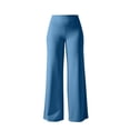 thumbnail image 4 of Duoif Women Straight Leggings Bottoms High Waist Gym Workout Leggings Casual Wide Leg Yoga Pants Womens Bottoms Sky Blue M, 4 of 5