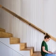 thumbnail image 2 of 9FT Black Pipe Stair Handrail Staircase Handrail Metal for Wall Mount 3 Sections, 2 of 18