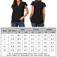 thumbnail image 2 of Camiseta informal para mujer con cuello en V y volantes ligera para mujer de ajuste relajado (negro M) FLhrweasw Para estrenar, 2 of 8