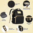 thumbnail image 3 of GPED Large Capacity Multifunction Diaper Bag Backpack with Insulated Pockets, Black, 3 of 7