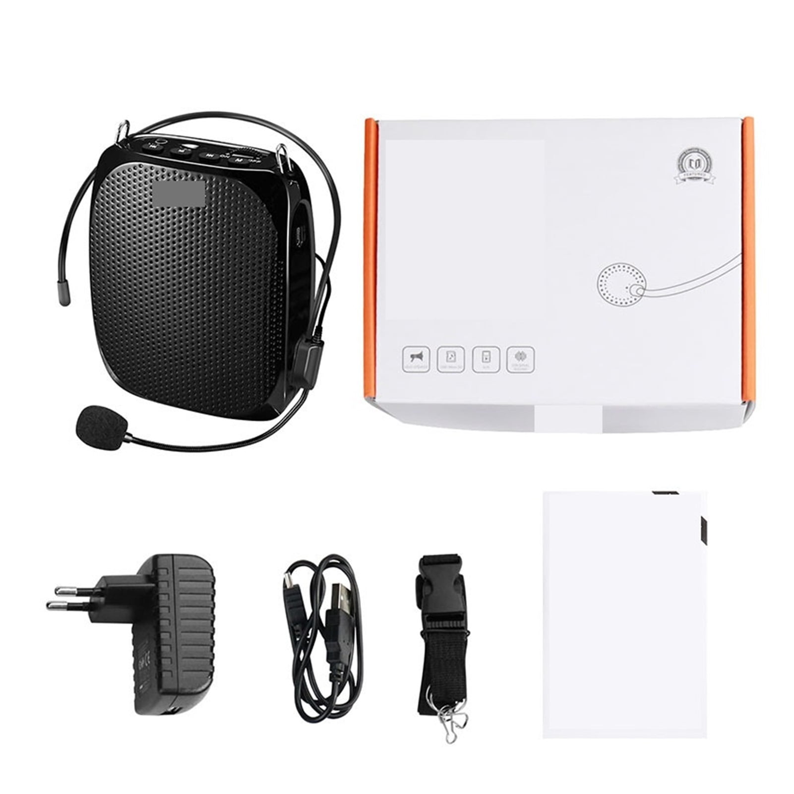 Portable Rechargeable Mini Voice Amplifier Speaker with Wired Microphone for Teachers Supports MP3 Format Audio ,Easy to Operate
