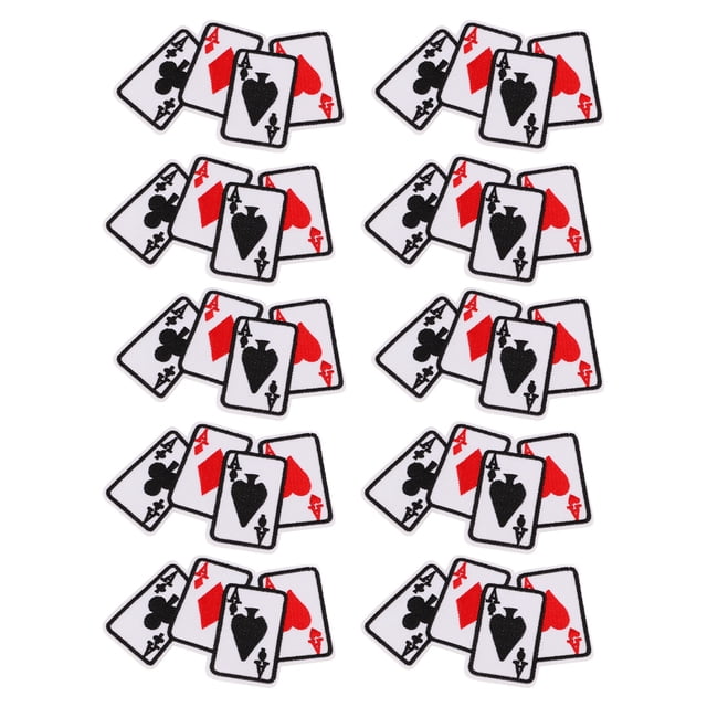 Iron On Patch, Playing Card Patch No Sewing 20Pcs For T Shirts