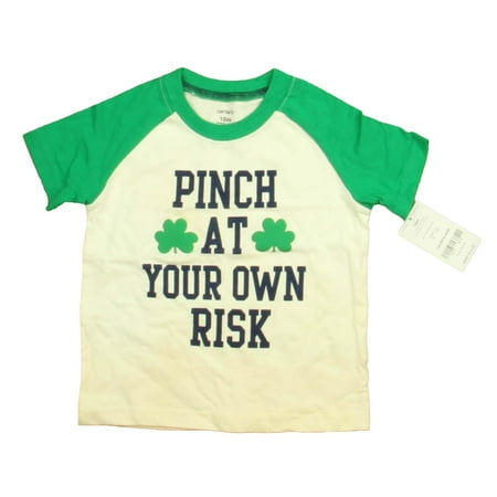 

Pre-owned Carter s Boys Green | White Shamrock T-Shirt size: 18 Months