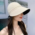 thumbnail image 4 of IDALL Visor Hat Sun Hat Beach Summer Sun Hat For Casual Everyday Wear Or Outdoors Snapback Hats Wide Brim Hats Beige One Size, 4 of 5