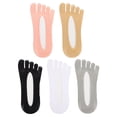 thumbnail image 1 of 5 parejas calcetines de dedo de los pies de mujer calcetines de revestimiento bajo calcetines transpirables, 1 of 6