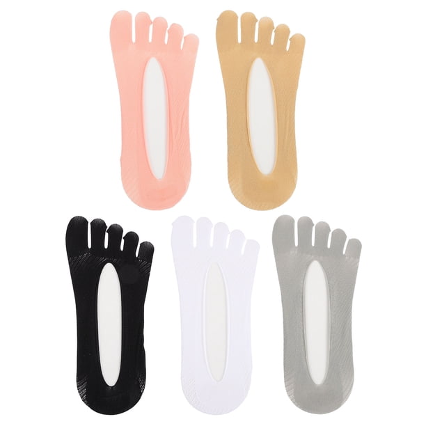 5 pares de calcetines de punta para mujer, calcetines de cinco dedos, calcetines de corte bajo, calcetines transpirables.