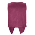 thumbnail image 6 of JULMCOMO Faux Suede Vest Tops for Women Fringe Button Down Sleeveless Casual Vest Jacket Cropped Cowboy Western Jacket Wine M, 6 of 7