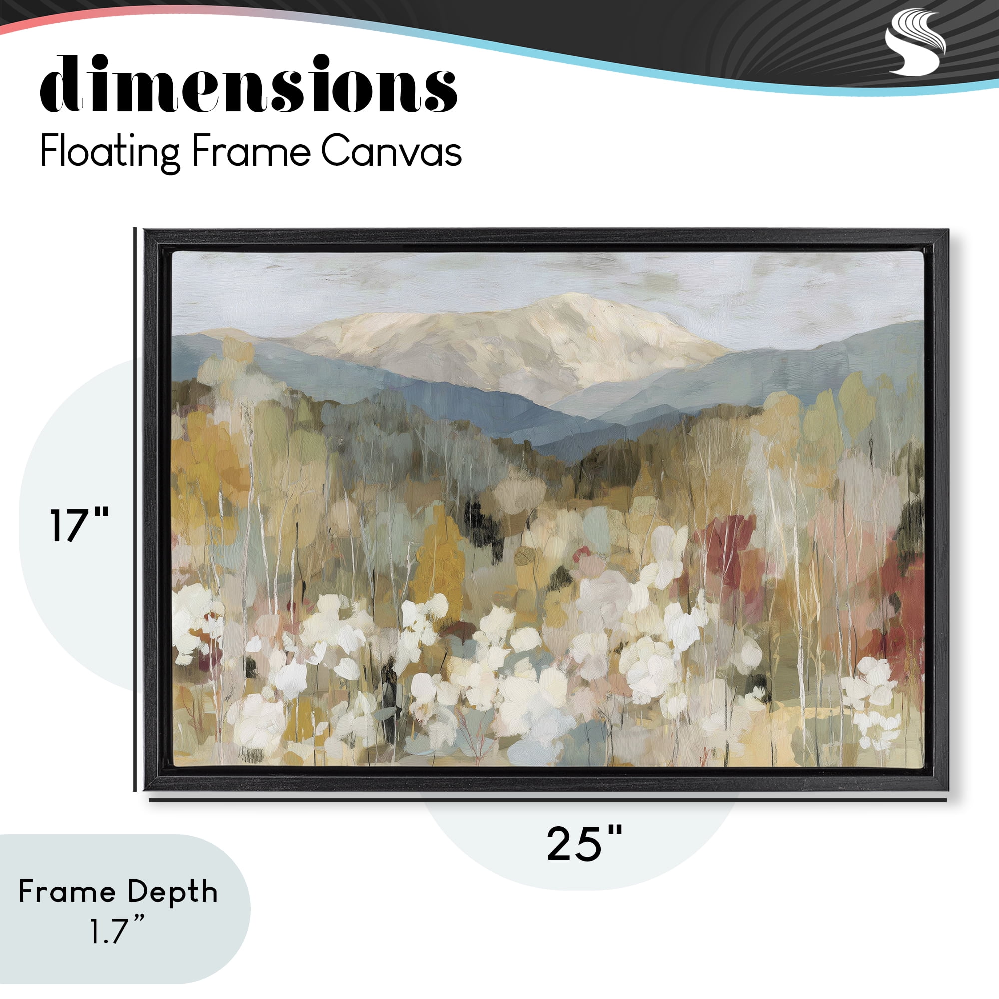 Stupell Industries Autumn Mountain Meadow Black Framed Floater Canvas Wall Art, design by Chromatic Storm Studio