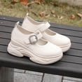 thumbnail image 5 of Miluxas Mary Janes for Women Chunky Platform Heels Comfortable Dress Pumps Casual office Work Shoes White 9(42), 5 of 9