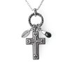 Controse Women's Silver-Toned Stainless Steel The Charmed Cross Necklace 17" plus 2" extender