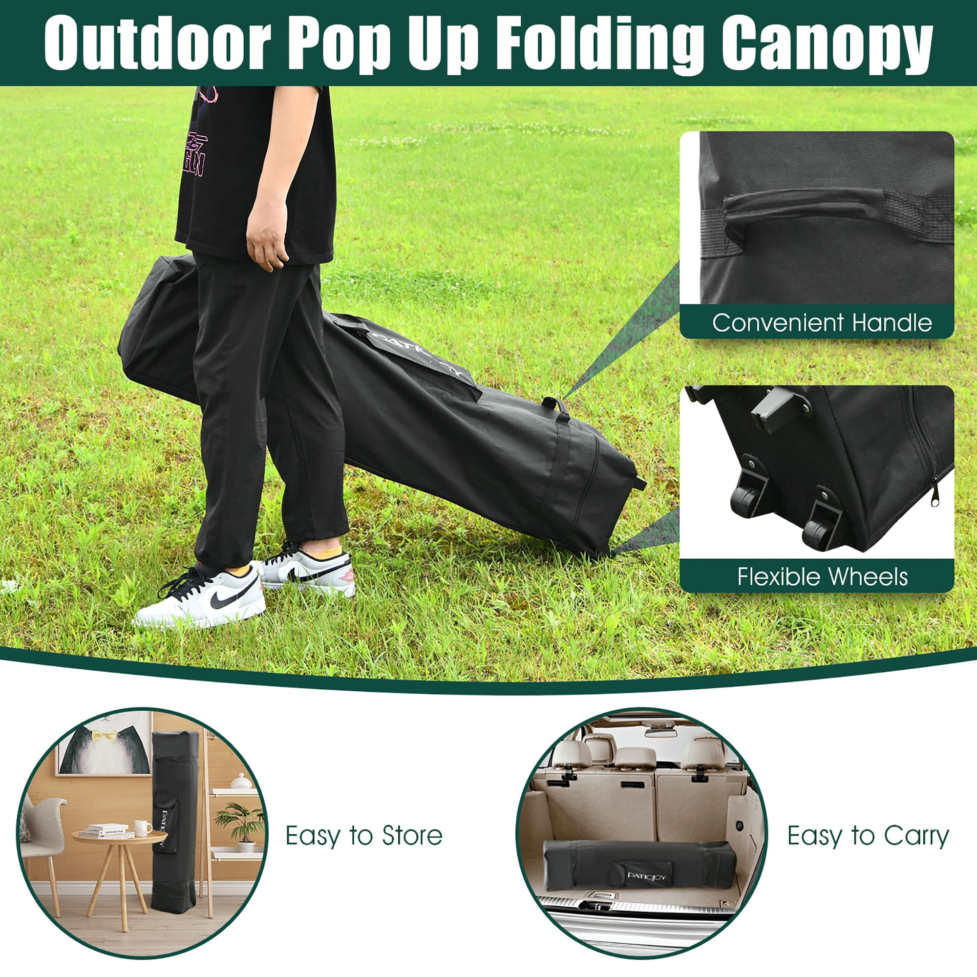 Costway 13'x13' Gazebo  Canopy  Shelter Awning Tent Patio Garden Green