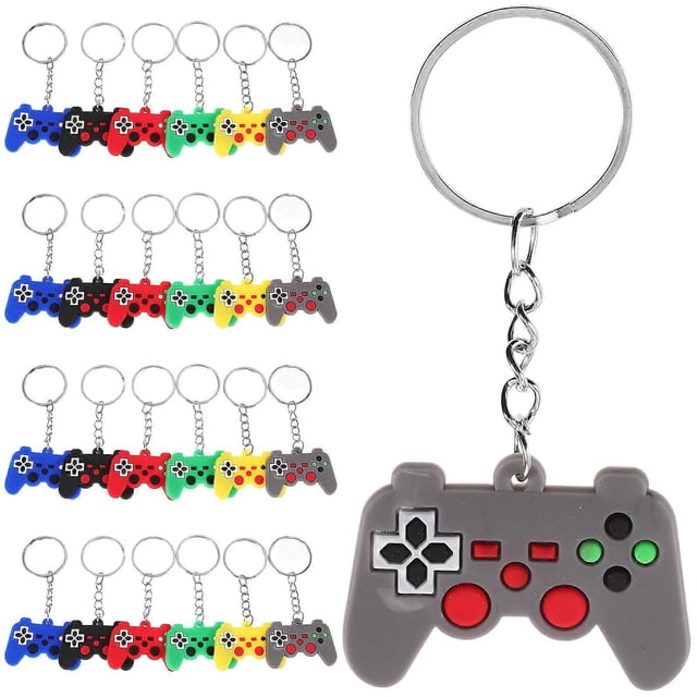 Game Controller Necklaces Game Controller Shape Video Game-Themed Events Assorted Color Silicone Stainless Steel Bag Charm 30Pcs