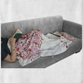 thumbnail image 6 of Valentine Soft Flannel Fleece Throw Blanket, Heart Shaped Tree Daisies Wildflowers Red Leaves Forest Romance Season Image, Cozy Plush for Indoor and Outdoor Use, 70" x 90", Multicolor, by Ambesonne, 6 of 6