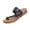 Blue, variant on Womens Flat Sandals Toe Ring Slip-On Slides Comfort Low Wedge Thong Sandals for Summer Beach, Red Size 6