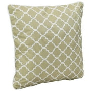 Sunnydaze 16 x 16 Tan and White Lattice Polyester Square Outdoor Throw Pillows, 2 Count