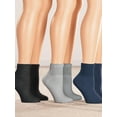 thumbnail image 3 of Silver Steps Quarter Cut Diabetic Socks, 3 Pair, Black/Grey/Navy, Large, 3 of 5