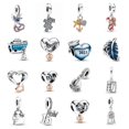 thumbnail image 3 of NEW 925 Sterling Silver Plated Lock Dangle Pendant Safety Blue Star Wing Charm Fit Original European Bracelet Women Jewelry, 3 of 6