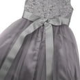 thumbnail image 6 of Lejafay Girls Sequined Lace Flower Girl Dress Princess Pageant Wedding Birthday Party Ball Gown with Gray 16, 6 of 7