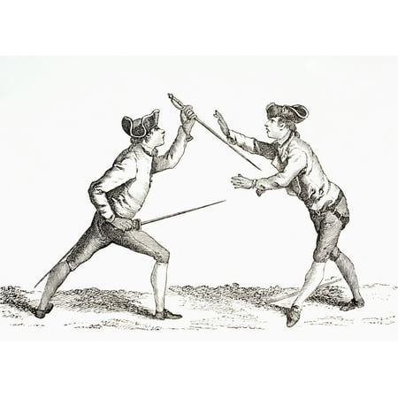 A Swordsman Disarms His Opponent And Is In A Position To Thrust From Xviii Siecle Institutions Usages Et Costumes Published Paris 1875