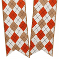 thumbnail image 3 of Autumn Harlequin Plaid Decorative Ribbon - 2 1/2" x 10 Yards, Wired Edge, Orange, Brown, White, Black Stitched, Fall Decor, Halloween, Thanksgiving, Christmas, Farmhouse, Garland, Gifts, Wreath, Bows, 3 of 4