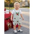 thumbnail image 5 of RUINIXCW Newborn Baby Boy Christmas Outfit Infant Boys Romper Overalls Xmas Clothes Striped Cute Embroidery Sleeveless Jumpsuit Shorts, 5 of 10