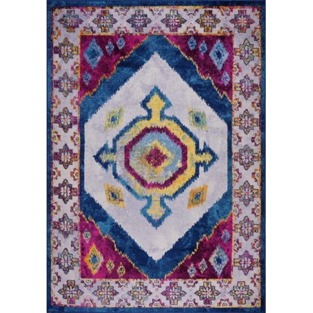 Ladole Rugs Blue Pink Multicolor Vintage Old Fashioned Indoor Mat