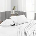 thumbnail image 5 of PURE DREAMS BEDDING-Hotel Luxury Sheet Set 4 Piece-100% Egyptian Cotton, 300 TC, Fits up to 18" Deep Pocket-White Stripe, Twin-XXL Size, 5 of 6