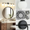 thumbnail image 5 of Deyidn 5-Light Black Modern Vanity Light, 39 Inch Dimmable Bathroom Light Fixture with Opal Glass Globes for Mirror, 5 of 10