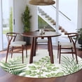 thumbnail image 4 of Green Leaves Round Area Rugs Collection 6', Summer Botanical Watercolor Leaf Farmhouse Non Slip Indoor Circular Throw Runner Rug Floor Mat Carpet for Living Room Dining Table Bedroom Nursery, 4 of 9